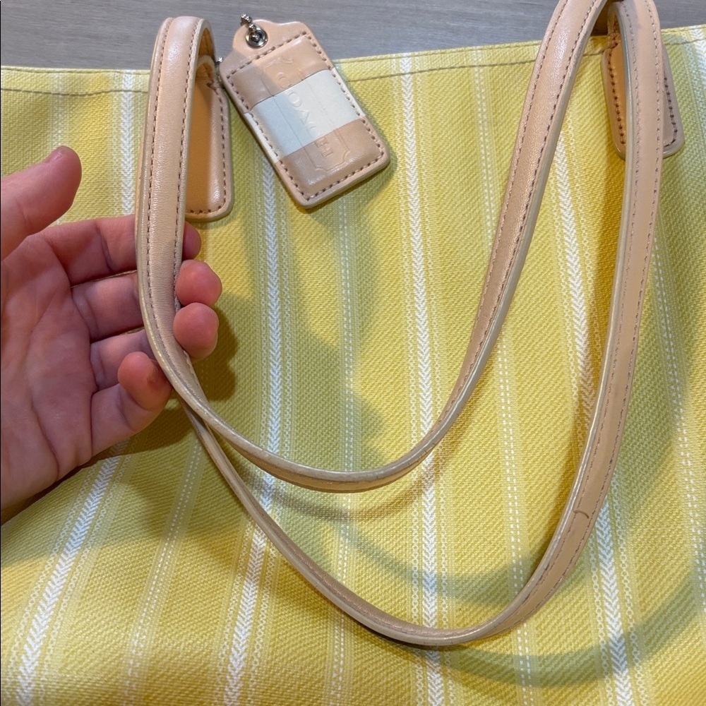 Coach legacy Yellow and Cream Striped Tote - Picture 6 of 13